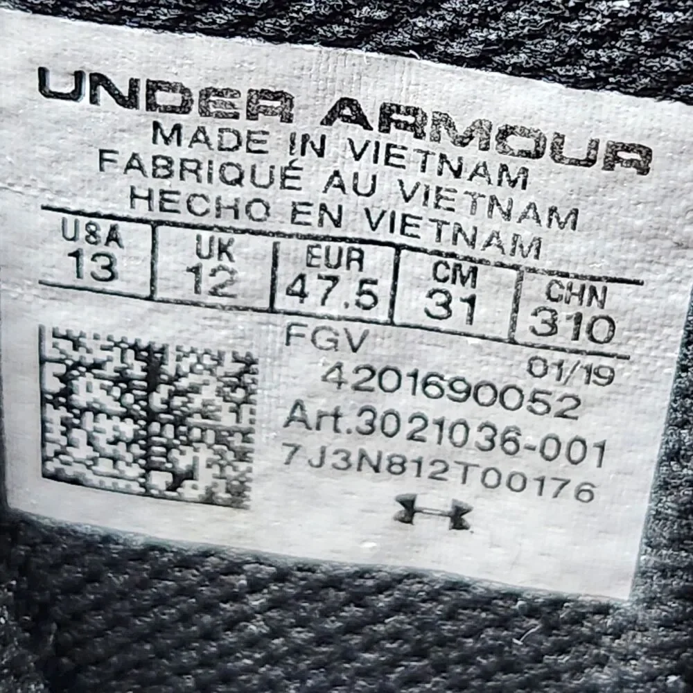 Men's Under Armour Valsetz RTS 1.5 Side Zip Tactical Boots Black Size 13 Hunting